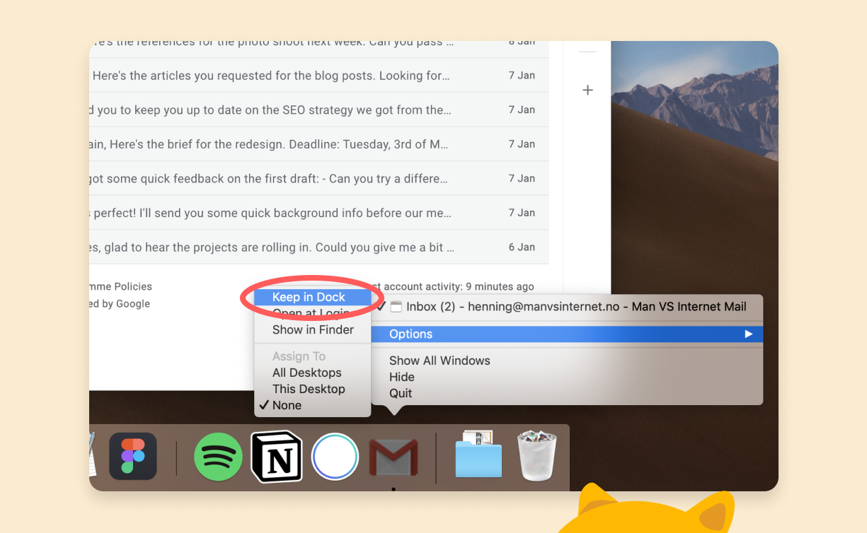 does gmail have in app for mac desktop